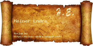 Heiner Endre névjegykártya
