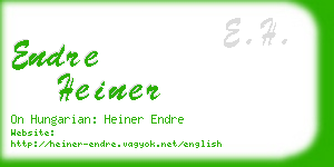 endre heiner business card